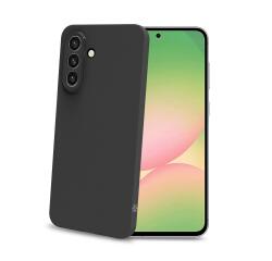 SANDCASE - Cover morbida in TPU con tasti e bordo fotocamera colore a contrasto, effetto sabbiato colore trasparente nero compatibile con Samsung Galaxy A57 5G/ A57 5G EE