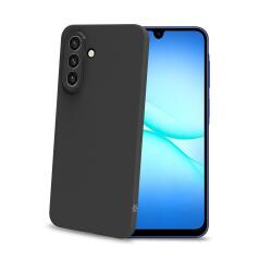 SANDCASE - Cover morbida in TPU con tasti e bordo fotocamera colore a contrasto, effetto sabbiato colore trasparente nero compatibile con Samsung Galaxy A17 5G/ A17 5G EE/ A17 4G