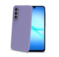 SANDCASE - Cover morbida in TPU con tasti e bordo fotocamera a contrasto, effetto sabbiato colore trasparente viola compatibile con Samsung Galaxy A17 5G/ A17 5G EE/ A17 4G