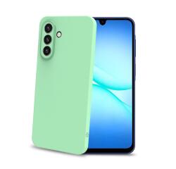 SANDCASE - Cover morbida in TPU con tasti e bordo fotocamera a contrasto, effetto sabbiato colore trasparente verde compatibile con Samsung Galaxy A17 5G/ A17 5G EE/ A17 4G