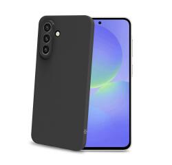 SANDCASE - Cover morbida in TPU con tasti e bordo fotocamera colore a contrasto, effetto sabbiato colore trasparente nero compatibile con Samsung Galaxy A37 5G/ A37 5G EE
