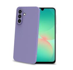 SANDCASE- Cover morbida in TPU con tasti e bordo fotocamera colore a contrasto, effetto sabbiato colore trasparente viola compatibile con Samsung Galaxy A27 5G