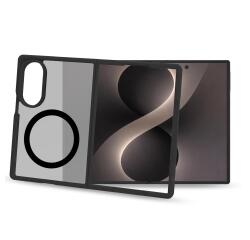 GELSKINMAG - Cover morbida trasparente in TPU, compatibile con la tecnologia Magsafe, anello magnetico color Nero per Samsung Galaxy Z Fold 8