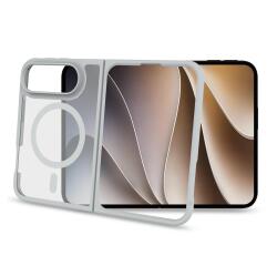 MAGMATT1202 - Cover morbida trasparente con bordi effetto opaco compatibile con la tecnologia Magsafe per Apple iPhone Duo [IPHONE 18 CASES]