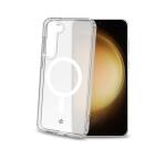 GELSKINMAG - Cover morbida trasparente in TPU, compatibile con la tecnologia Magsafe, anello magnetico color bianco per Samsung Galaxy S23+ 5G
