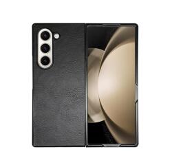 FOLDING - Cover in TPU composta da scocca anteriore e posteriore, effetto pelle sintetica colore nero compatibile Samsung Galaxy Fold 6/ Galaxy Z Fold 6 Enterprise Edition