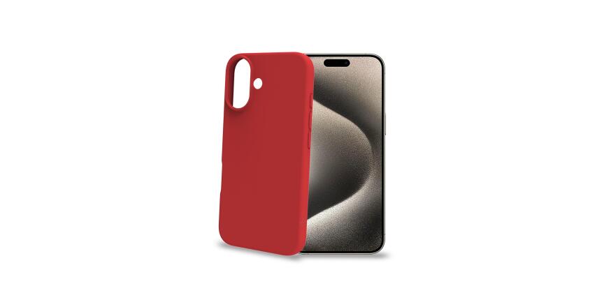 CROMO - Cover in morbido TPU con finitura soft touch colore rosso compatibile con Apple iPhone 16 [IPHONE 16 CASES]