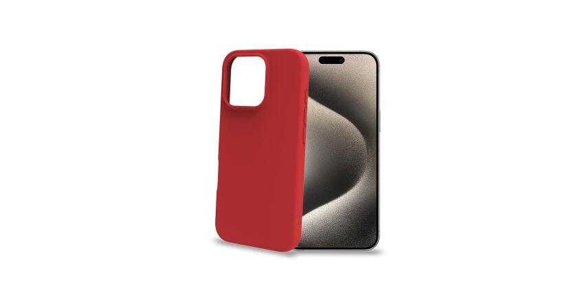 CROMO - Cover in morbido TPU con finitura soft touch colore rosso compatibile con Apple iPhone 16 Pro [IPHONE 16 CASES]
