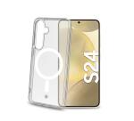 GELSKINMAG - Cover morbida trasparente in TPU, compatibile con la tecnologia Magsafe, anello magnetico color Bianco per Samsung Galaxy S24 5G/ Galaxy S24 5G Enterprise Edition