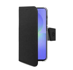 WALLY - Custodia a libro in pelle sintetica con chiusura flap magnetico, slot per carte e funzione stand colore nero compatibile con Samsung Galaxy A37 5G/ A37 5G EE