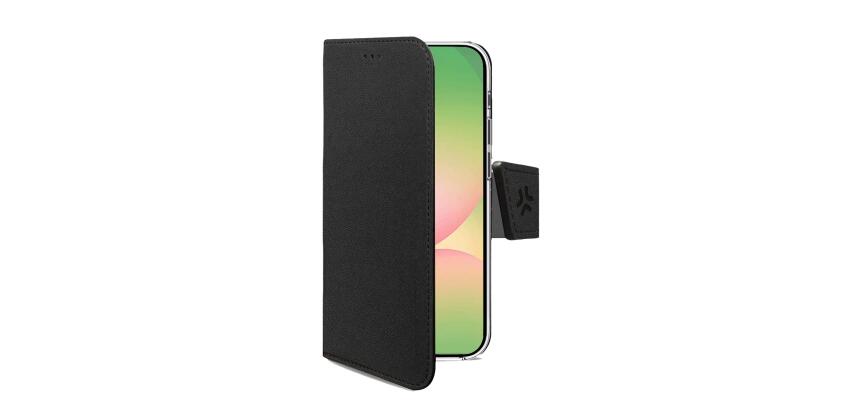 WALLY - Custodia a libro in pelle sintetica con chiusura flap magnetico, slot per carte e funzione stand colore nero compatibile con Samsung Galaxy A57 5G/ Galaxy A57 5G EE