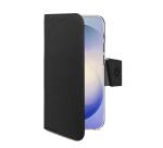 WALLY - Custodia a libro in pelle sintetica con chiusura flap magnetico, slot per carte e funzione stand colore nero compatibile con Samsung Galaxy S26 FE 5G