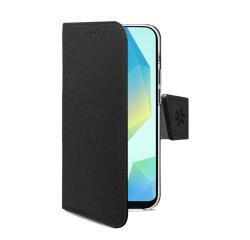 WALLY - Custodia a libro in pelle sintetica con chiusura flap magnetico, slot per carte e funzione stand colore nero compatibile con Galaxy A18 5G/ A18 4G/A17 5G/ A17 4G/ A17 5G EE