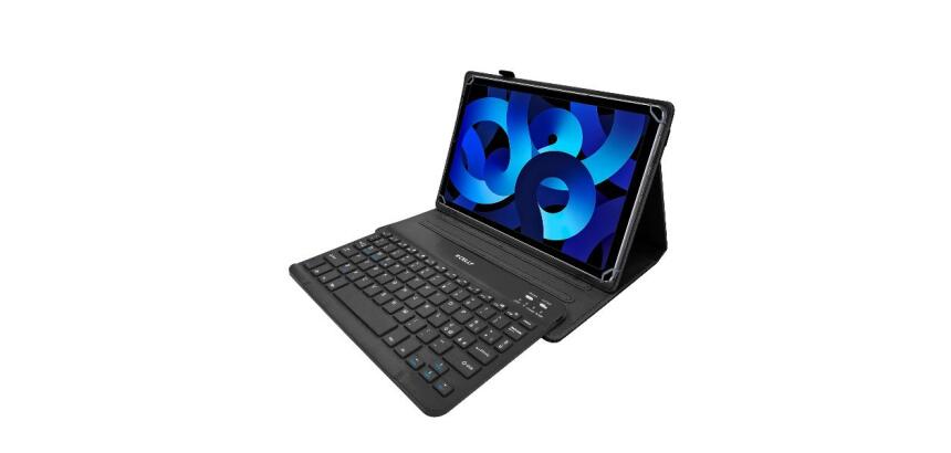 UNIFOLIOTAB11 - Custodia universale a libro magnetica di colore nero con Tastiera Wireless compatibile con i Tablet fino a 11"