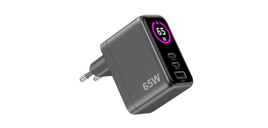 TCSCREEN2C1A65W - 65W GaN Wall Charger with integrated Screen G