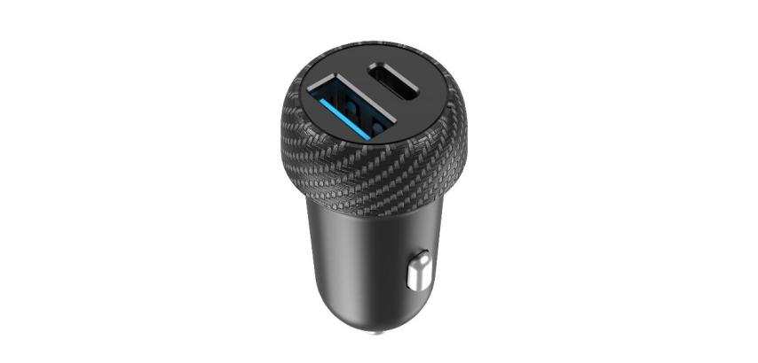 CC1USBC1USBA45W - Caricabatteria da auto con doppia porta USB-C e USB-A, potenza massima 45 Watt, tecnologia Power Delivery, compatibile anche con camion
