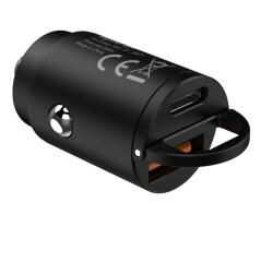 BLCC30WUSBUSBC - Black Label Mini USB-A + USB-C Car Charger 30W