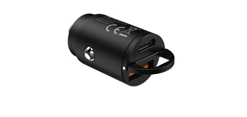 BLCC30WUSBUSBC - Black Label Mini USB-A + USB-C Car Charger 30W