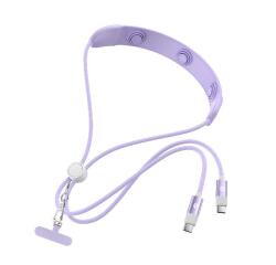 USBC2MC60W - 3-in-1 USB-C Cable: 60W Fast Charging, Adjustable Lanyard & Massage Function