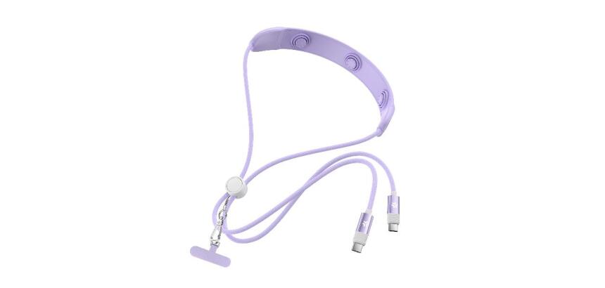 USBC2MC60W - 3-in-1 USB-C Cable: 60W Fast Charging, Adjustable Lanyard & Massage Function