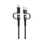 USBC4IN1 - 60W 4in1 USB-C to USB-C Cable + USB-A & Lightning adapters [POWER DELIVERY]