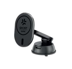 GHOSTSUPERMAGDS - Supporto universale magnetico da auto, compatibile con la tecnologia Magsafe, utilizzo cruscotto/parabrezza, clip anti caduta, testina ruotabile 360°