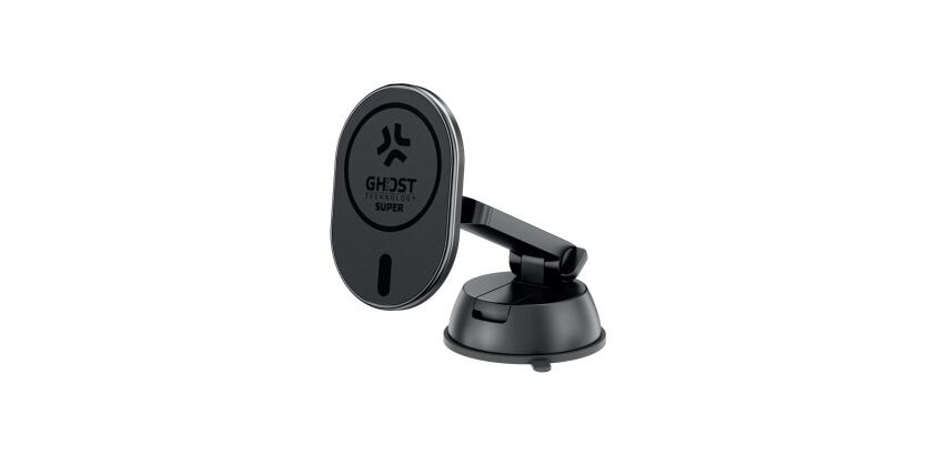 GHOSTSUPERMAGDS - Supporto universale magnetico da auto, compatibile con la tecnologia Magsafe, utilizzo cruscotto/parabrezza, clip anti caduta, testina ruotabile 360°