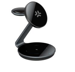MAGSTAND3IN1EVO - Caricabatteria wireless 3in1, Tecnologia Magsafe, ricarica fino a 3 dispositivi, potenza massima 15 Watt, cavo USB-C a USB-C incluso