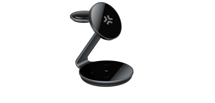 MAGSTAND3IN1EVO - Caricabatteria wireless 3in1, Tecnologia Magsafe, ricarica fino a 3 dispositivi, potenza massima 15 Watt, cavo USB-C a USB-C incluso