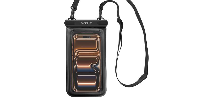 SPLASHBAGFL - Custodia impermeabile galleggiante per smartphone fino a 7.2", design trasparente, chiusura ermetica, laccio da collo integrato