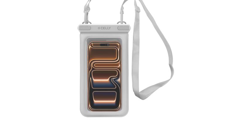 SPLASHBAGFL - Custodia impermeabile galleggiante per smartphone fino a 7.2", design trasparente, chiusura ermetica, laccio da collo integrato