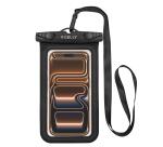 SPLASHBAG26 - Custodia impermeabile per smartphone fino a 7", design trasparente, chiusura ermetica, laccio a collo incluso