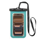 SPLASHBAG26 - Custodia impermeabile per smartphone fino a 7", design trasparente, chiusura ermetica, laccio a collo incluso