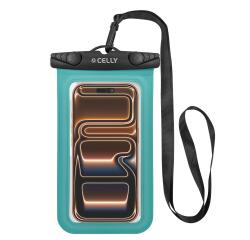 SPLASHBAG26 - Custodia impermeabile per smartphone fino a 7", design trasparente, chiusura ermetica, laccio a collo incluso