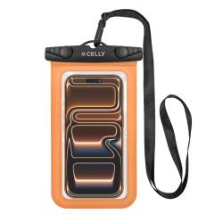 SPLASHBAG26 - Custodia impermeabile per smartphone fino a 7", design trasparente, chiusura ermetica, laccio a collo incluso