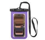 SPLASHBAG26 - Custodia impermeabile per smartphone fino a 7", design trasparente, chiusura ermetica, laccio a collo incluso