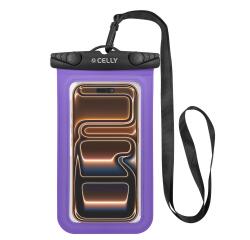 SPLASHBAG26 - Custodia impermeabile per smartphone fino a 7", design trasparente, chiusura ermetica, laccio a collo incluso