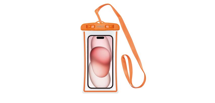 SPLASHBAG24 - Custodia impermeabile per smartphone fino a 7", design trasparente, chiusura ermetica, laccio a collo incluso, certificazione IPX8