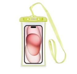 SPLASHBAG24 - Custodia impermeabile per smartphone fino a 7", design trasparente, chiusura ermetica, laccio a collo incluso