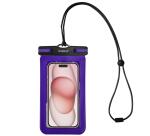 SPLASHBAG24 - Custodia impermeabile per smartphone fino a 7", design trasparente, chiusura ermetica, laccio a collo incluso, certificazione IPX8