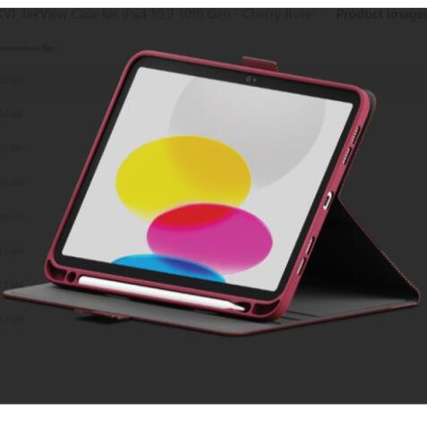TEKVIEW CASE FOR IPAD A16 11 - 10.9 10TH GEN CHERRY ROSE
