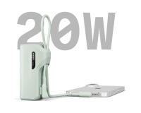 Cygnett Battery bank Thumboost 5K Powerbank con cavo integrato (menta)