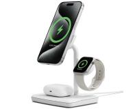ChargeBase Base di ricarica 3 in 1 Qi2 per iphone 16 e precedenti   per Apple Watch e per Airpods Bianco