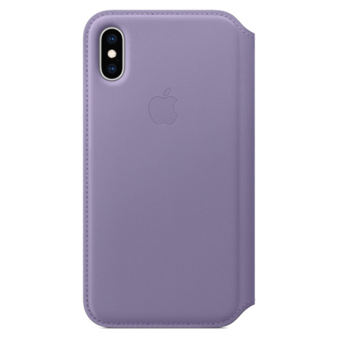 iPhone XS Leather Folio - Lilac