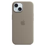 Custodia MagSafe in silicone per iPhone 15 Plus - Grigio creta