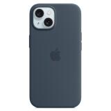 Custodia MagSafe in silicone per iPhone 15 Plus - Blu tempesta