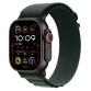 Apple Watch Ultra 2 GPS + Cellular 49mm Black Titanium Case with Dark Green Alpine Loop - Small