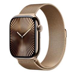 AW S10 GPS + Cellular 46mm Gold Titanium Case with Gold Milanese Loop - M/L