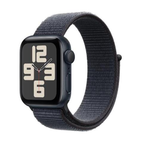 Apple Watch SE GPS, Cassa 40 mm in alluminio mezzanotte con Sport Loop inchiostro
