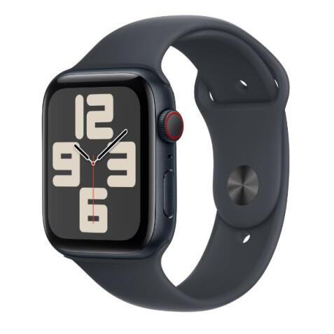 Apple Watch SE GPS + Cellular, Cassa 44 mm in alluminio mezzanotte con Cinturino Sport mezzanotte - S/M